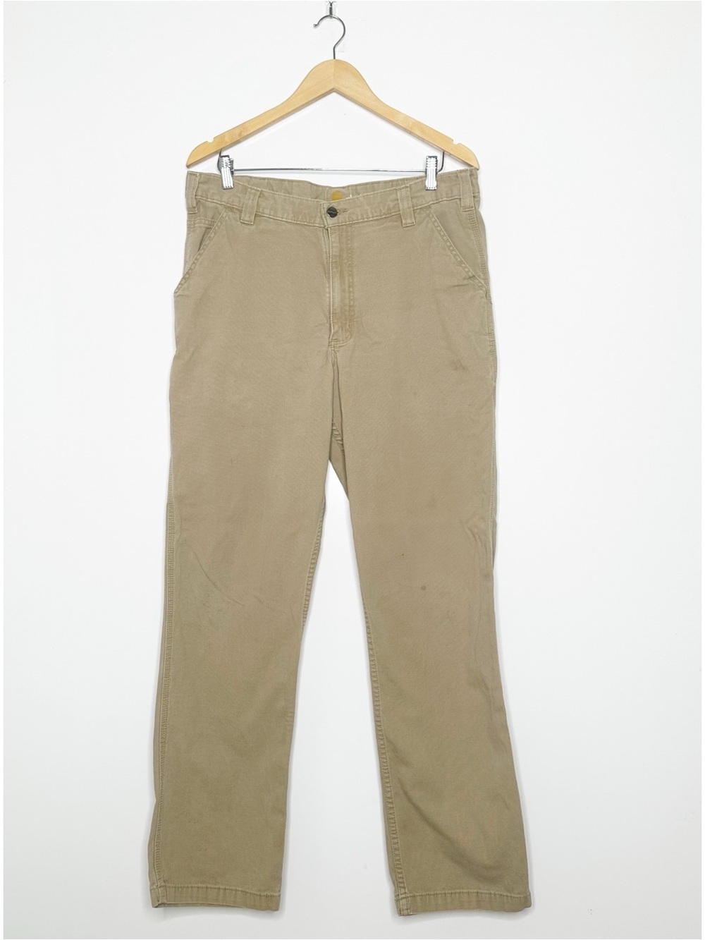 Carhartt Canvas Relaxed Fit Carpenter Pants Khaki Tan Size 36x34